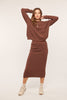 Waffle Sweater & Skirt Set - Puce