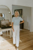 Scalloped Striped Sweater - Blue