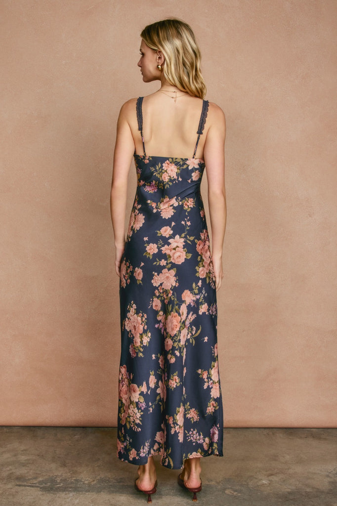 Navy And Fall Floral Dress