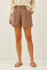 Linen Shorts With Pockets - Cocoa