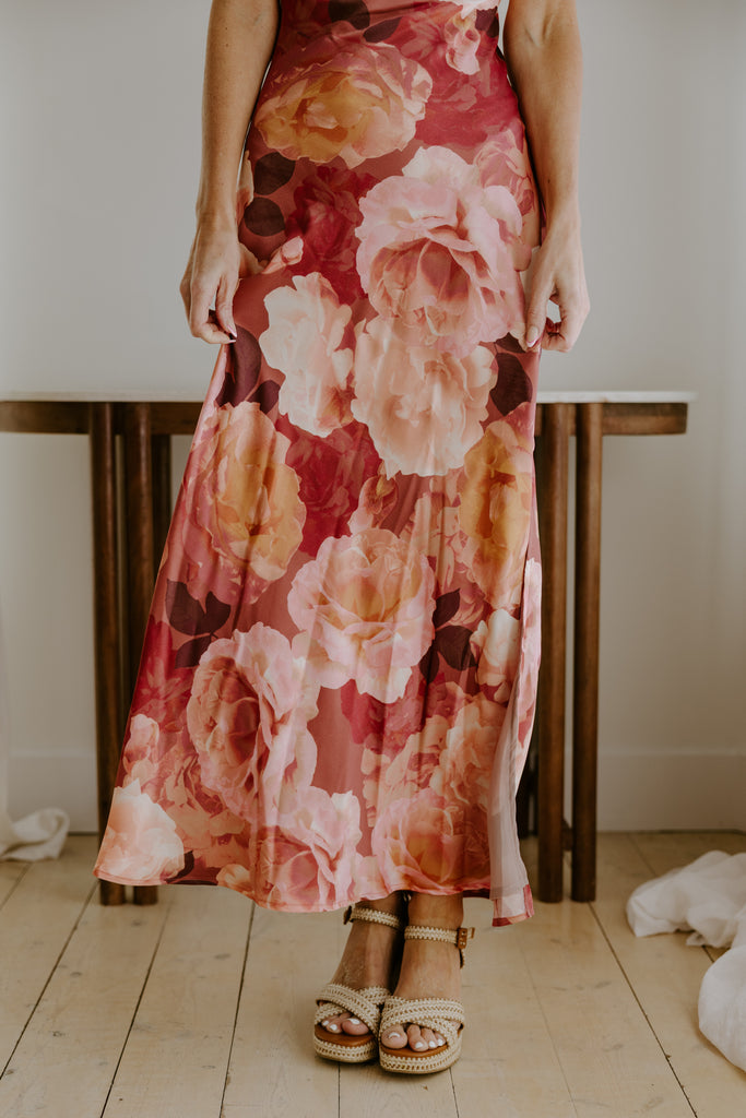 Romantic Floral Strapless Maxi