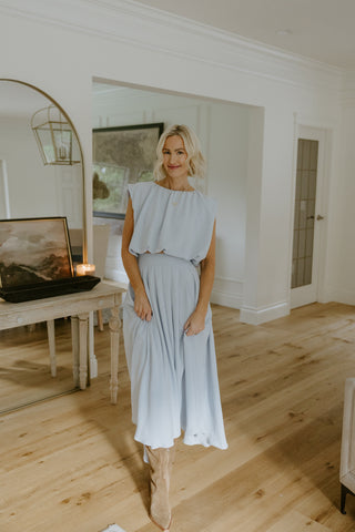 Maxi Floral Dress - Blush Rose