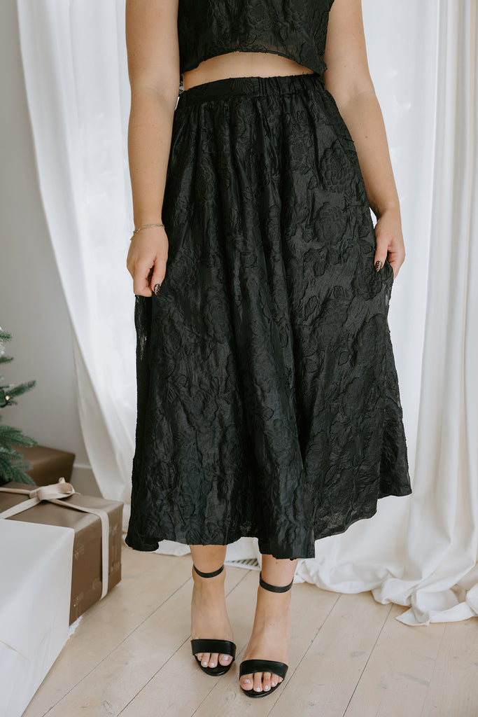 Jacquard Matching Top & Skirt Set