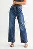 Slim Palazzo With Scissor Cut - Dark