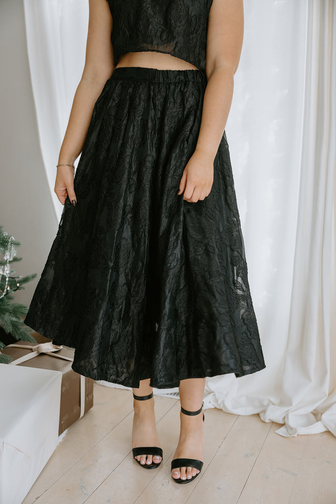 Jacquard Matching Top & Skirt Set