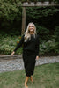 Waffle Sweater and Skirt Set - Black