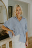 Oversized Striped Shirt - Blue
