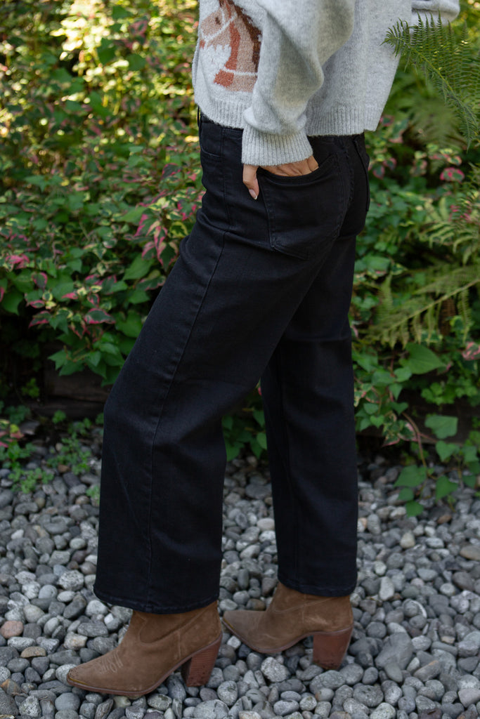 High Rise Wide Leg - Black