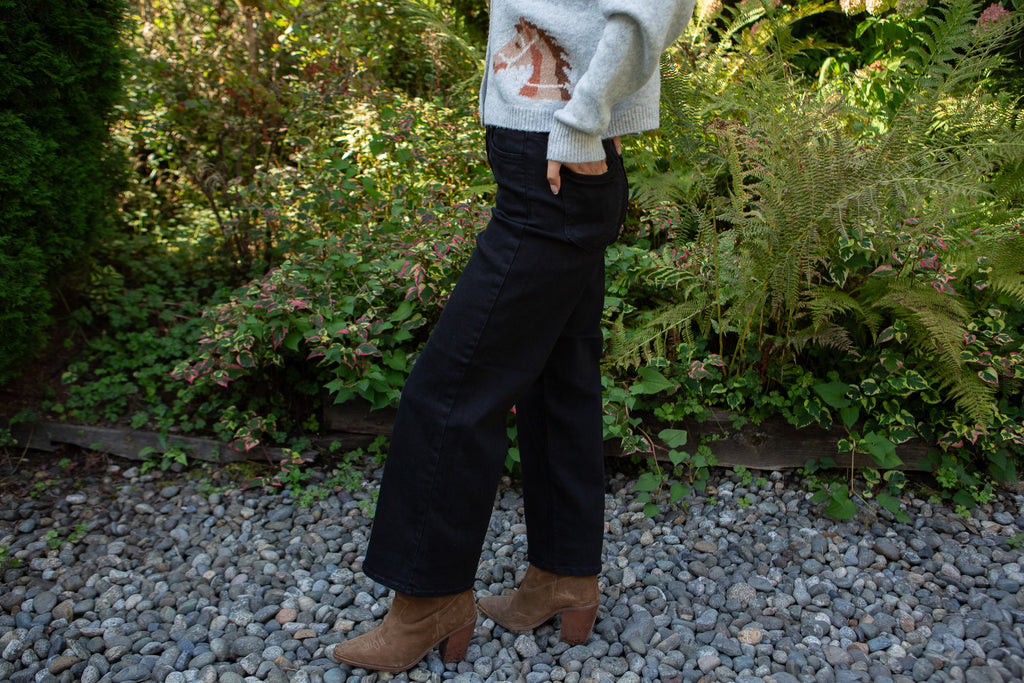 High Rise Wide Leg - Black
