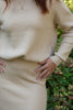 Waffle Sweater & Skirt Set - Oat