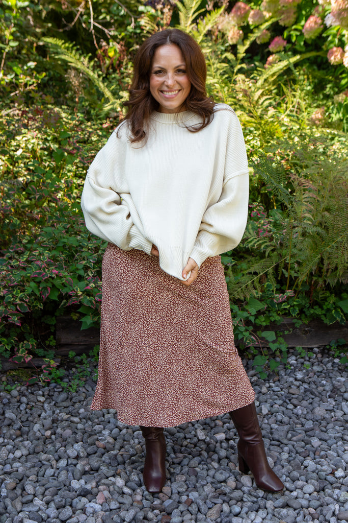 Classic Exposed Seam Sweater - Cream