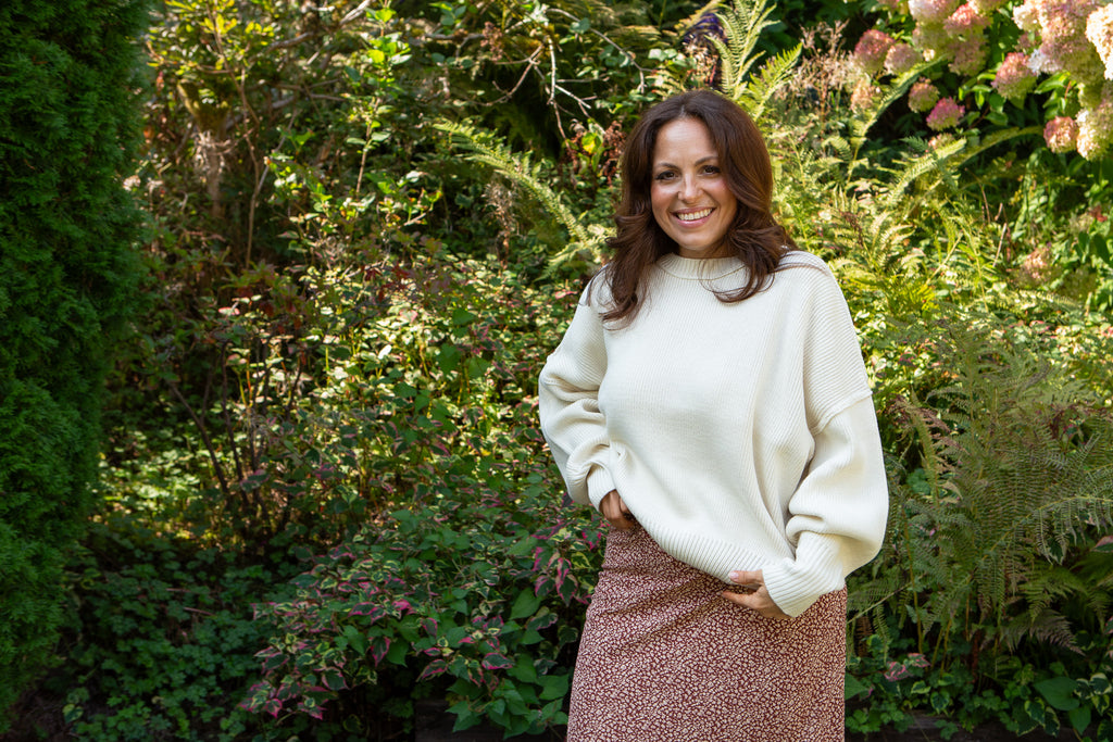 Classic Exposed Seam Sweater - Cream