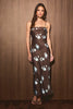 Fold Over Bias Midi - Blue/Brown