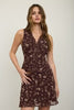 Floral Shirt And Mini Skirt - Brown