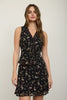 Floral Skirt And Mini Skirt Set - Black