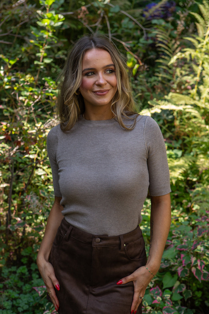 Classic Half Sleeve Knit - Mocha
