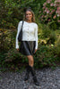 Pleated Faux Leather Mini - Black