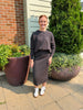 Waffle Sweater & Skirt Set - Heather Charcoal