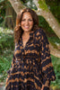 Printed Bronze & Navy Dress