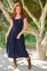 Flutter Sleeve Midi Dress - Navy