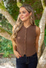 Button Up Knit Vest - Brown