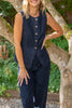 Denim Vest & Wide Leg Pant Set