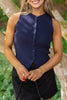 Button Up Knit Vest - Navy