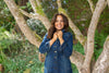 Stretchy Button Up Denim Dress With Belt