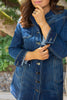 Stretchy Button Up Denim Dress With Belt