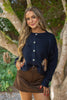 Saddle Up Cardigan - Navy