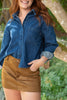 Oversized Cropped Denim Shirt