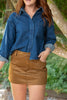 Oversized Cropped Denim Shirt