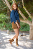 Oversized Cropped Denim Shirt