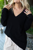 Waffle Knit Sweater - Black