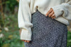 Floral Midi Skirt - Black