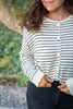 Striped Cream & Black Button Up Cardigan