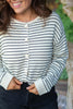 Striped Cream & Black Button Up Cardigan