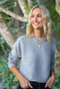 Ribbed Knit Sweater - Grey