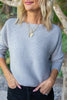 Ribbed Knit Sweater - Grey
