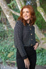 Striped Black & Cream Button Up Cardigan