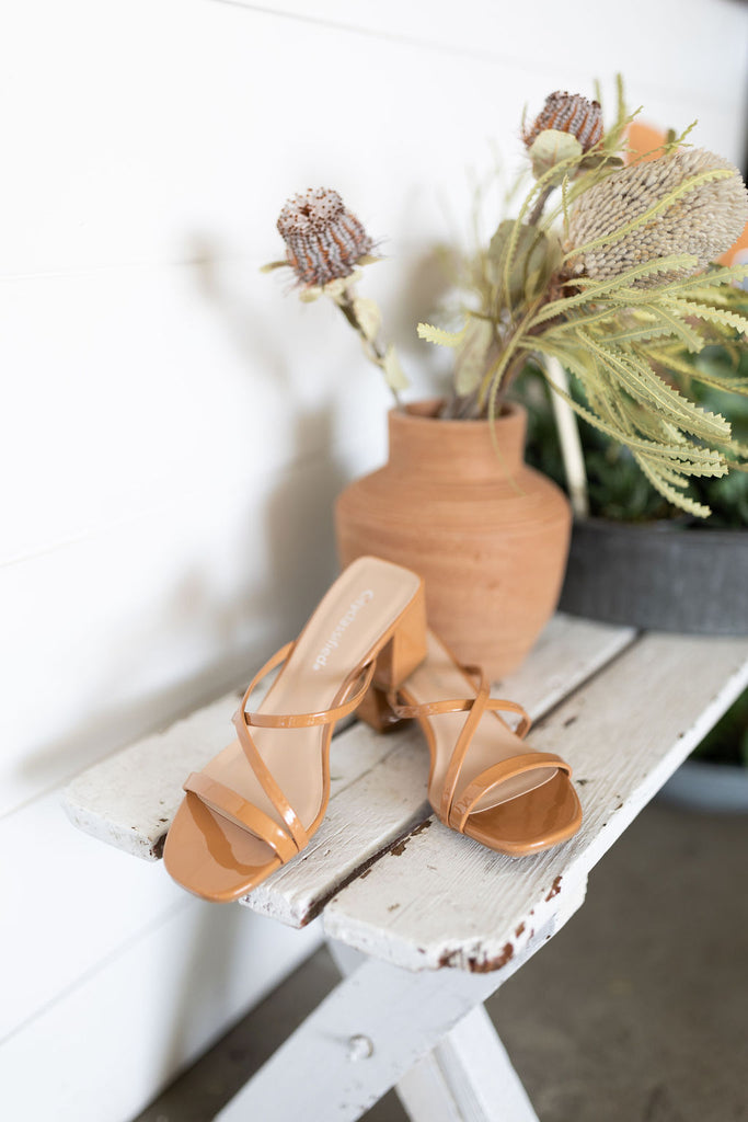Strappy Heeled Sandal - Tan