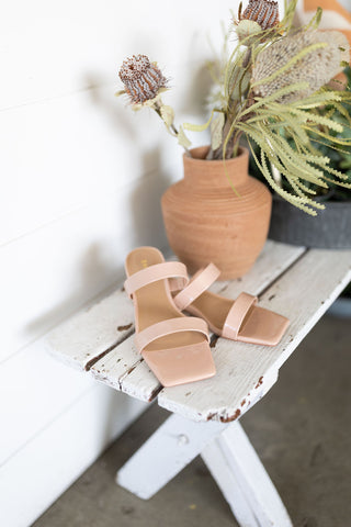 Flat Two Strap Sandal - Tan