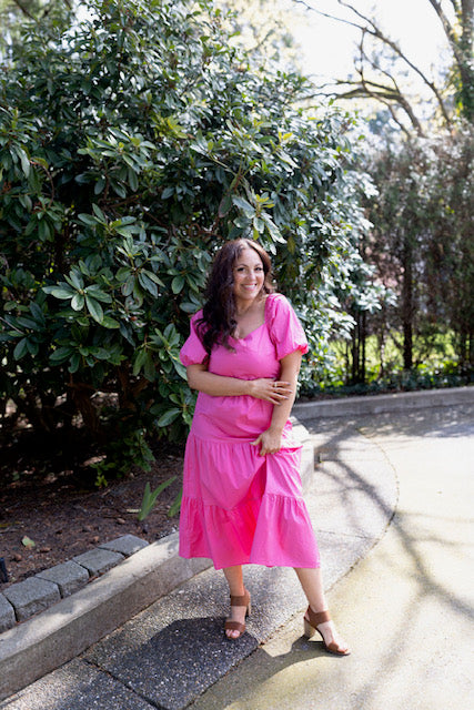 Midi Backless Dress - Pink