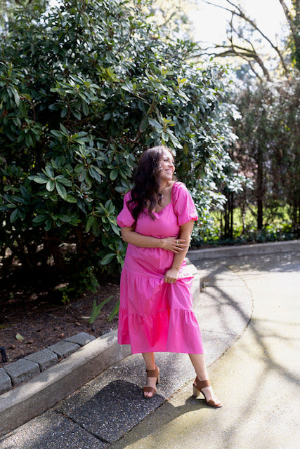 Midi Backless Dress - Pink