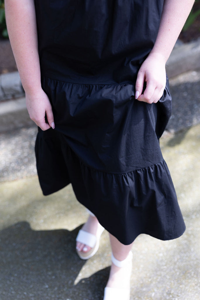 Midi Backless Dress - Black