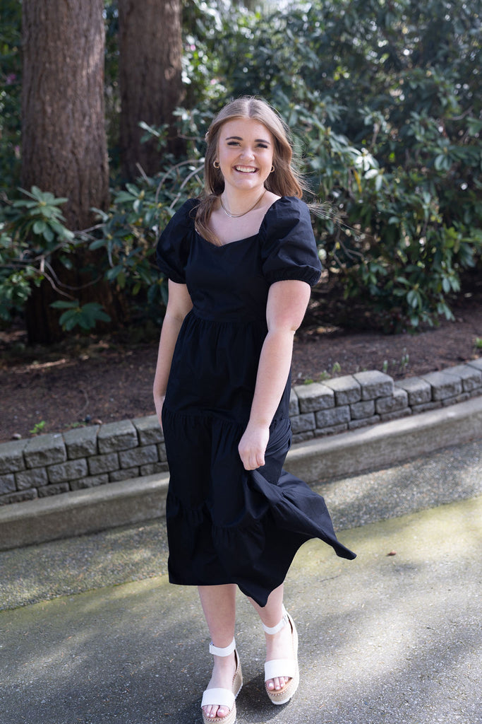 Midi Backless Dress - Black