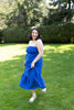 Smocked Open Back Dress - Blue