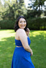 Smocked Open Back Dress - Blue