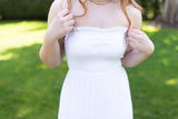 Strapless Midi Dress - White