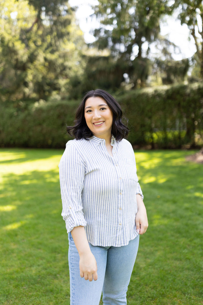 Striped Button Down - Blue